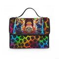 Rainbow Leopard Tote Bag — Colorful Leopard Face Waterproof Canvas Handbag
