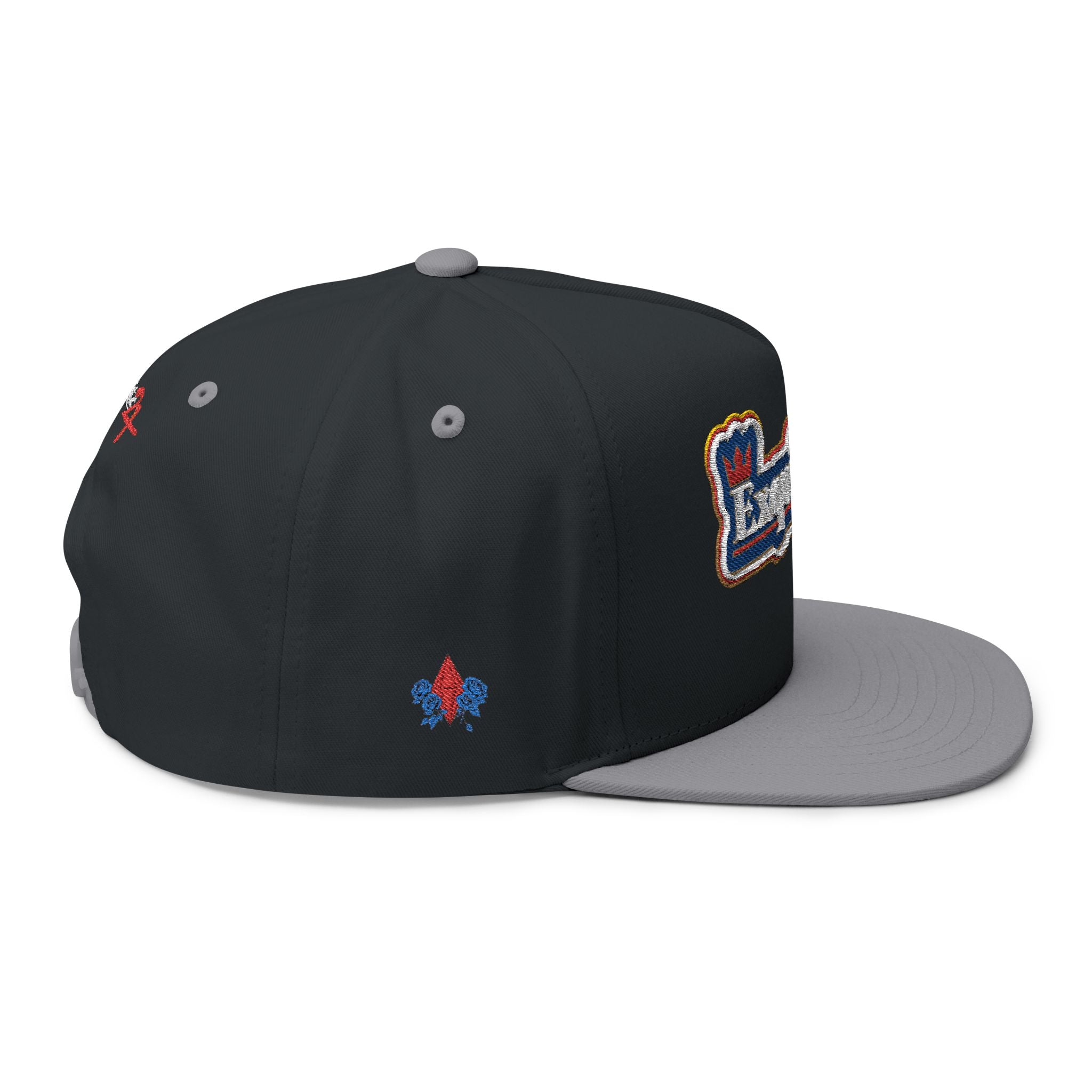 Exquisite 24 Embroidered Flat Bill Cap — Vintage Sports Logo Snapback