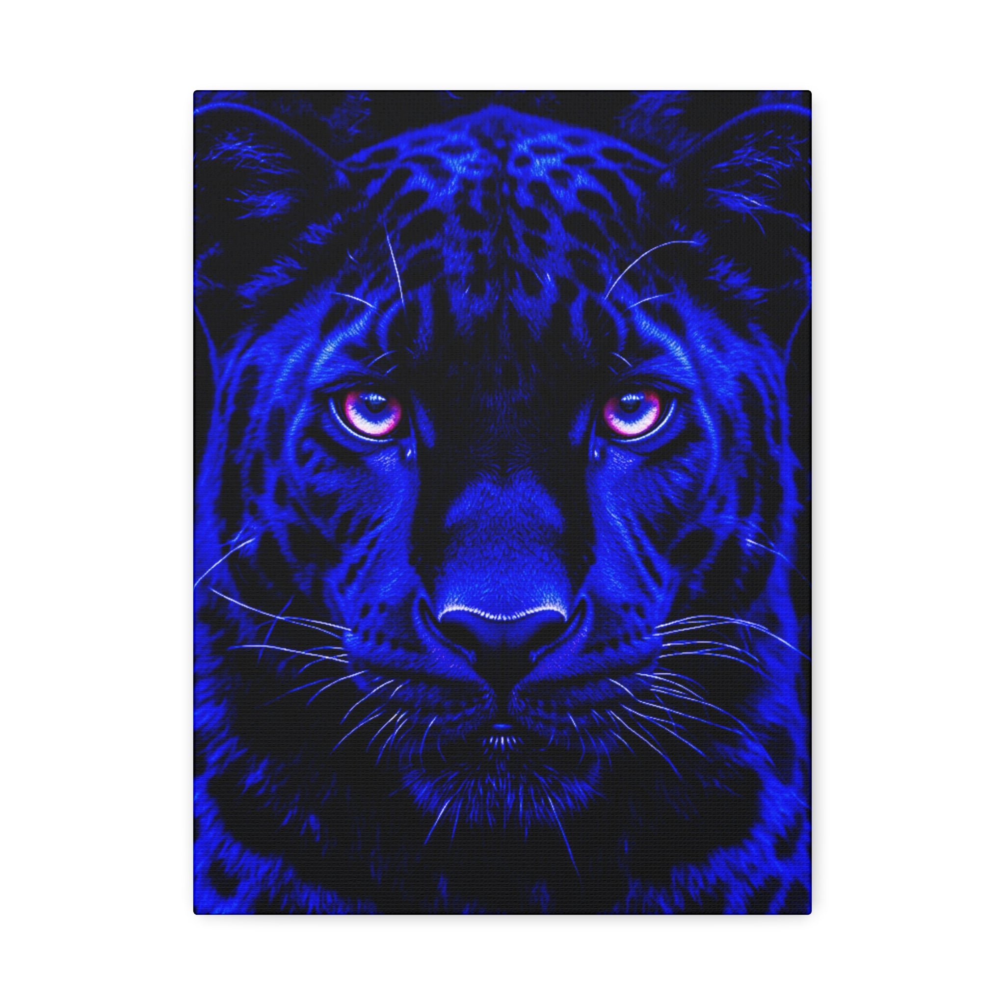 Blue Panther Stretched Canvas Wall Art
