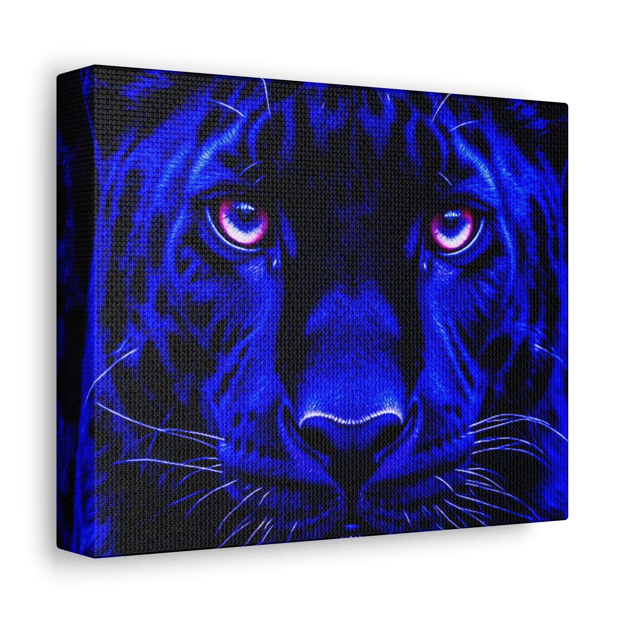 Blue Panther Stretched Canvas Wall Art