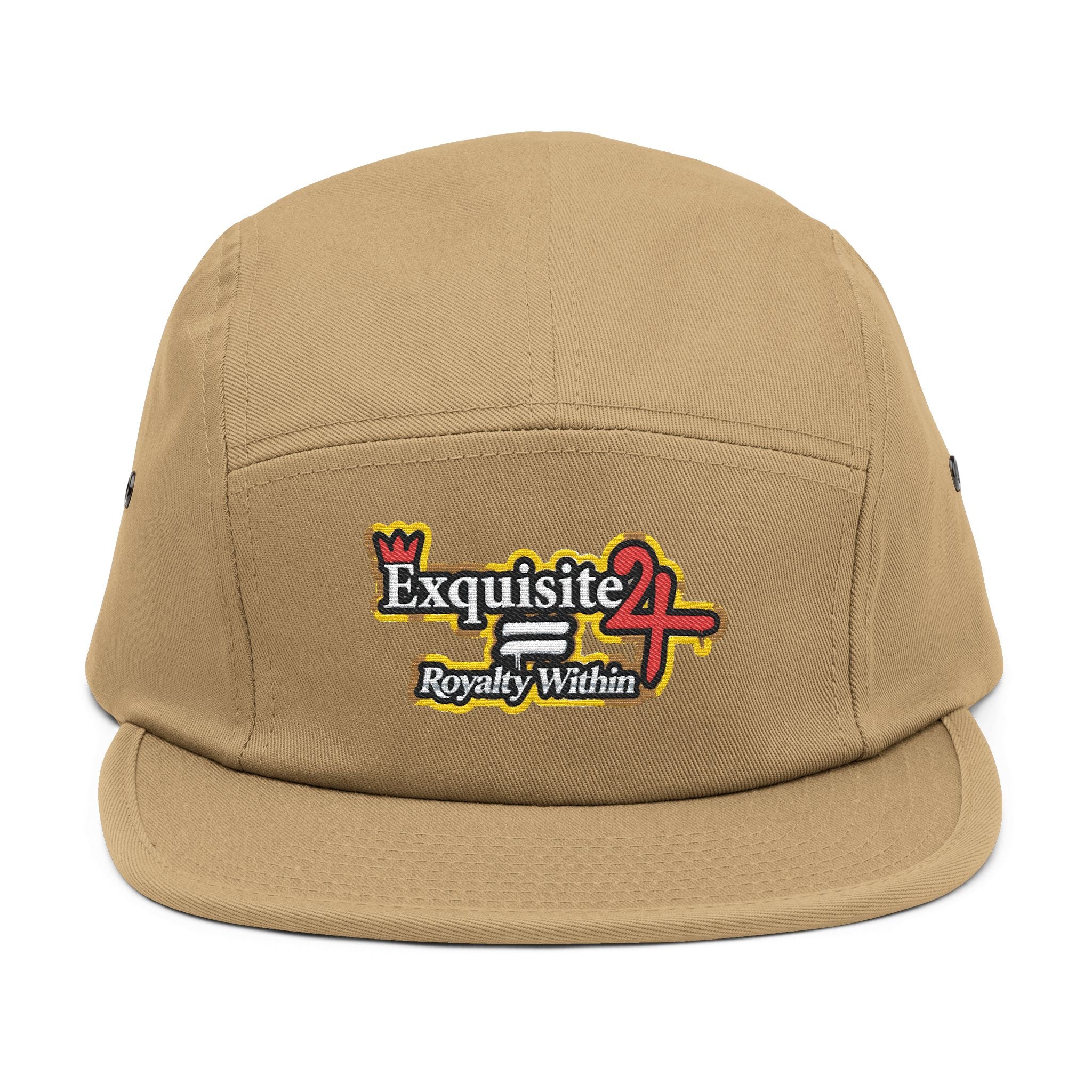 Embroidered 5-Panel Cap — 'Exquisite 24' Logo Streetwear Hat