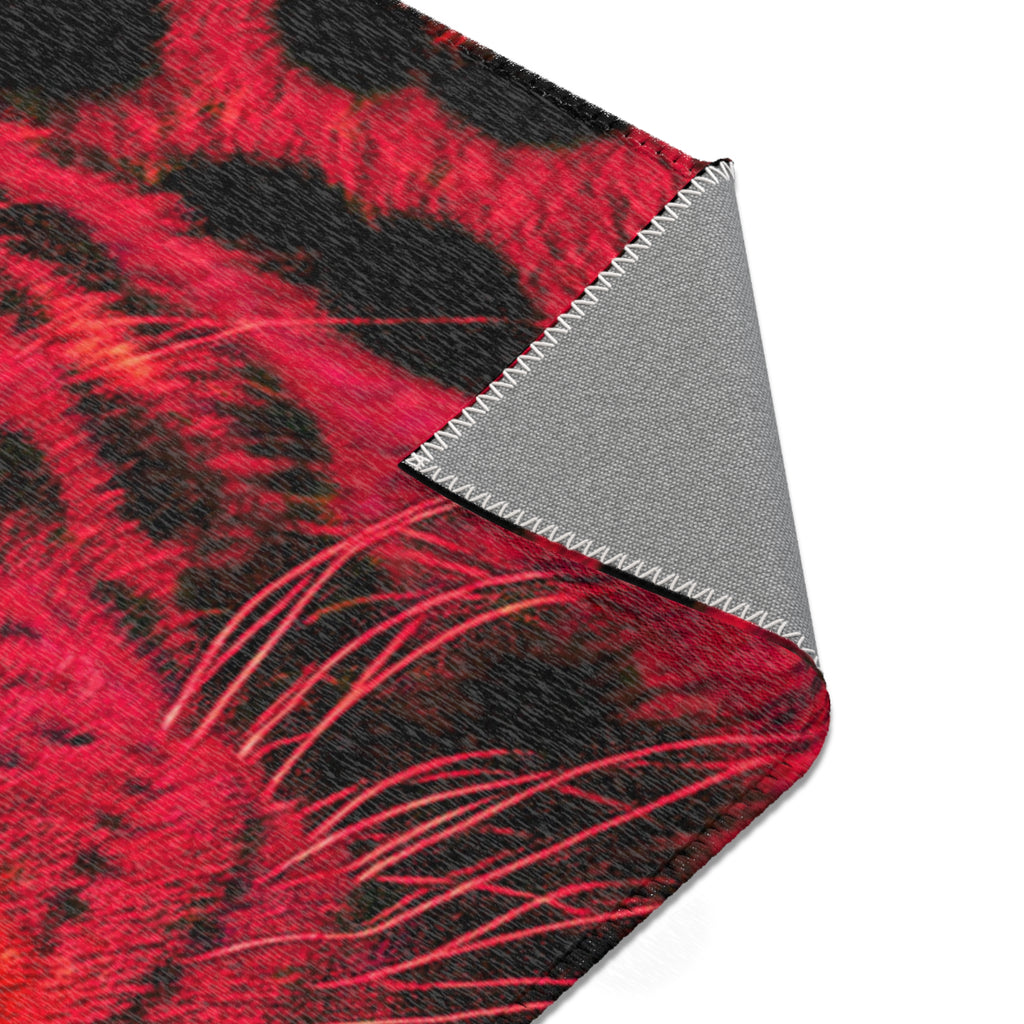 Red Leopard Area Rug – Bold Neon Leopard Accent Rug