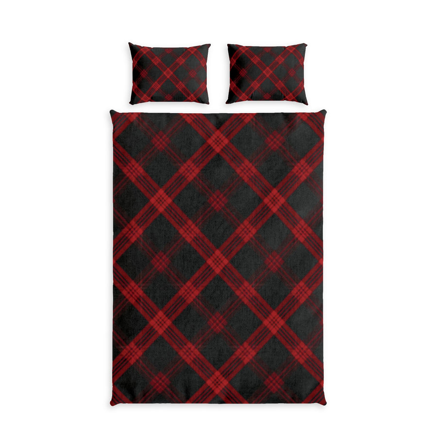 Red & Black Plaid Cotton Duvet Cover Set