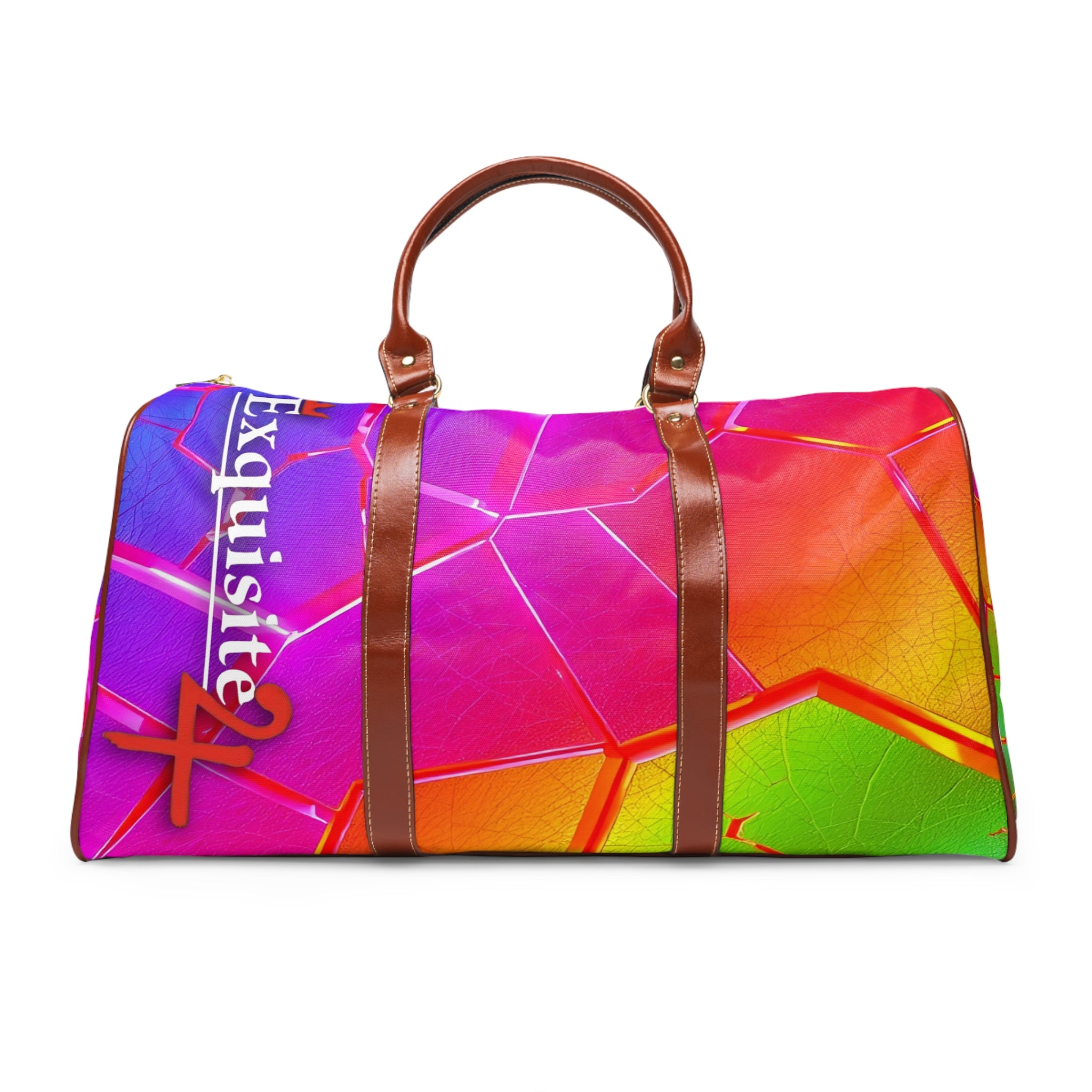 Exquisite 24 Vibrant Mosaic Waterproof Travel Bag — Colorful Geometric Duffle