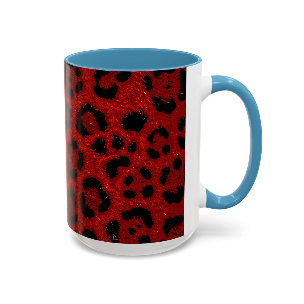 Red Leopard Print Accent Coffee Mug (11/15oz)