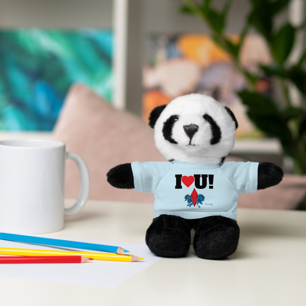 Plush Bear with Branded Tee – Red Diamond and Blue Roses Teddy