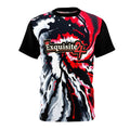 Exquisite 24 Tie-Dye Tee — Red & Black Swirl Graphic Shirt