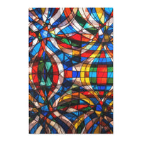 Stained Glass Mosaic Area Rug — Vibrant Geometric Decorative Floor Mat