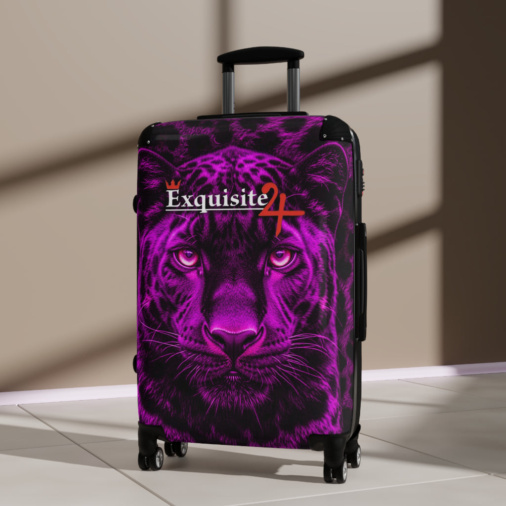Purple Leopard Carry-On Suitcase — 'Exquisite 24' Graphic Luggage