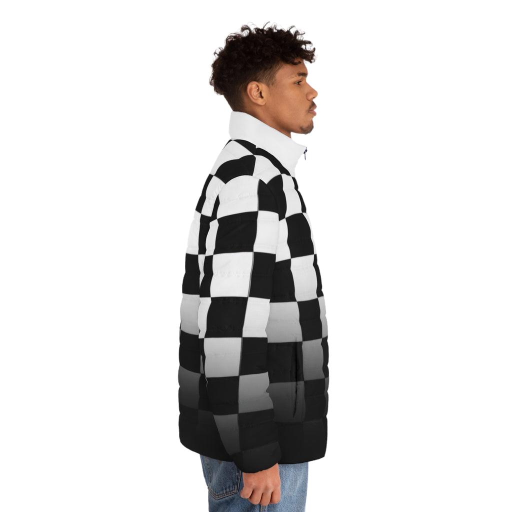 Checkerboard Gradient Puffer Jacket