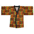 Kente Print Long Sleeve Kimono Robe