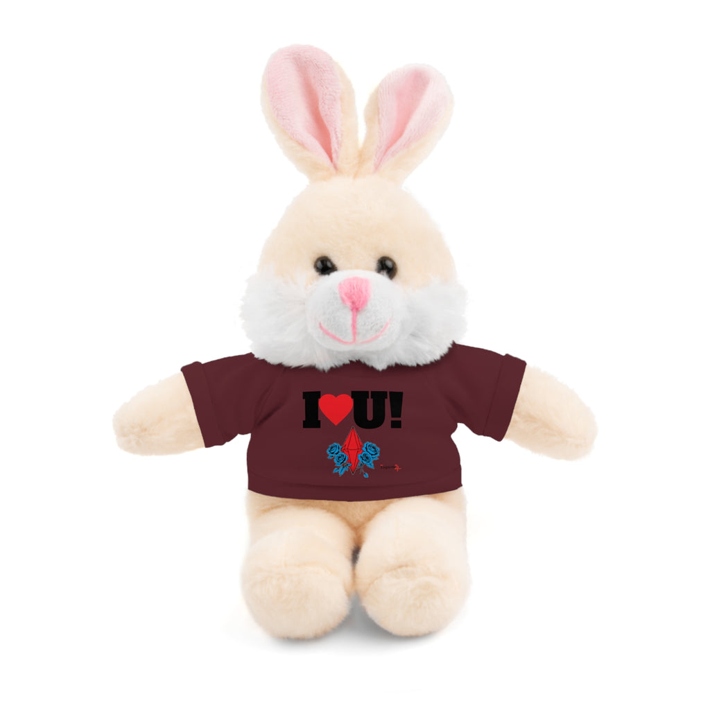 Plush Bear with Branded Tee – Red Diamond and Blue Roses Teddy