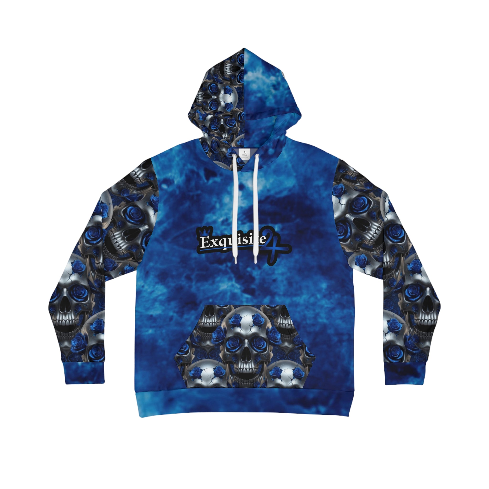 Blue Skull Roses Hoodie