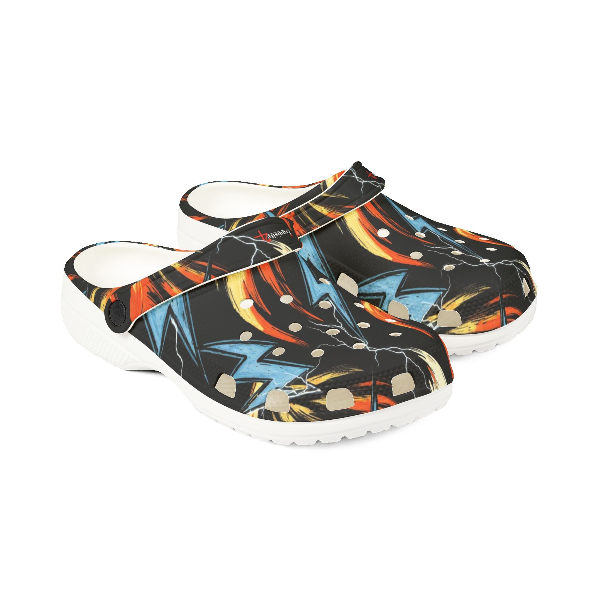 Flame & Lightning EVA Foam Clogs — Bold Graphic Slip-On Shoes