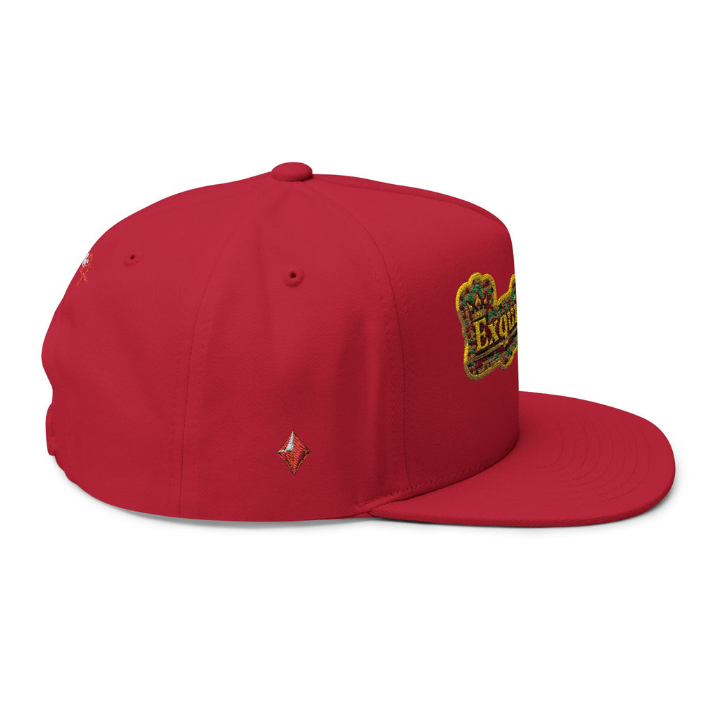Embroidered 'Exquisite 24' Flat Bill Cap — Kente-Inspired Patch Snapback