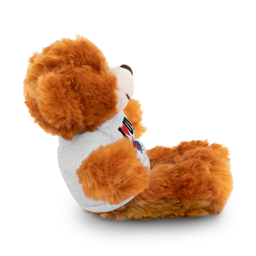 Plush Bear with Branded Tee – Red Diamond and Blue Roses Teddy