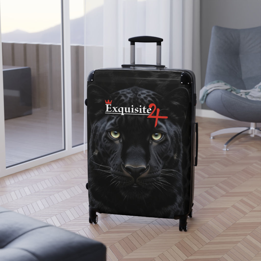 Royal Black Panther Carry-On Suitcase with Exquisite 24 Logo — Bold Travel Luggage