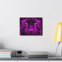 Purple Neon Panther Stretched Canvas – Vibrant Wall Art for Modern Rooms