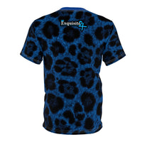 Blue Leopard Gold Grillz Graphic Tee