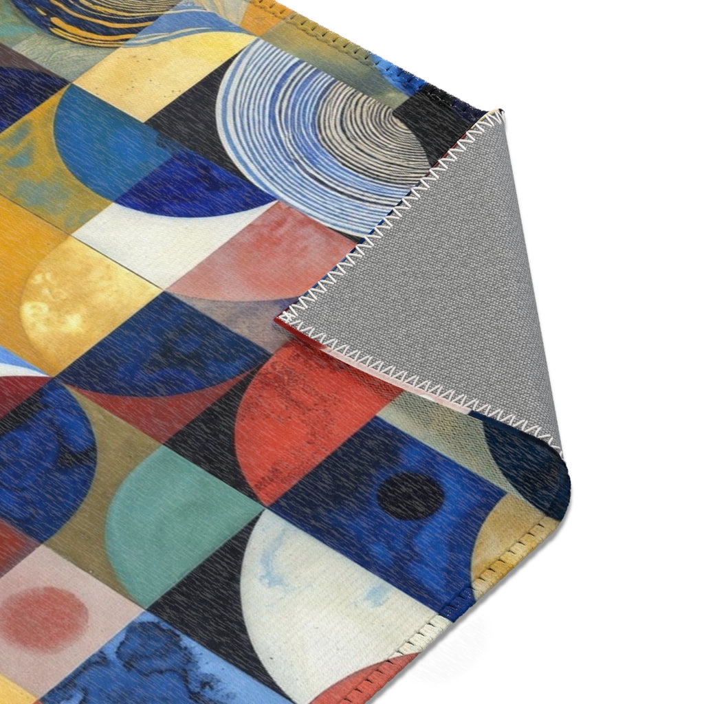 Geometric Color Block Area Rug — Mid-Century Abstract Modern Accent Rug
