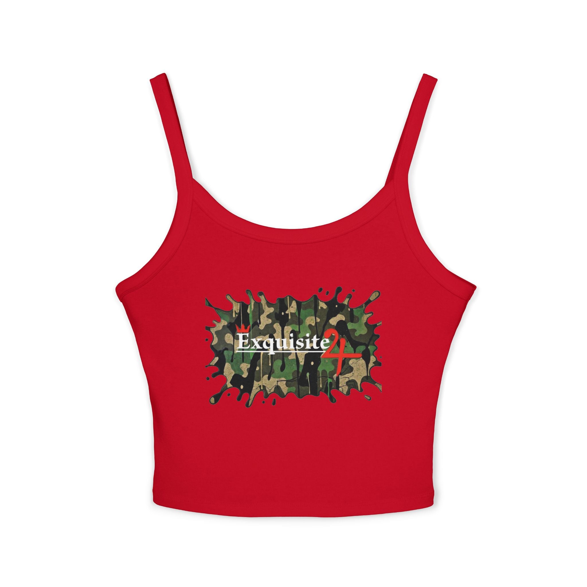 Women's Cami Tank Top — 'Exquisite 24' Camo Logo Crop Tank