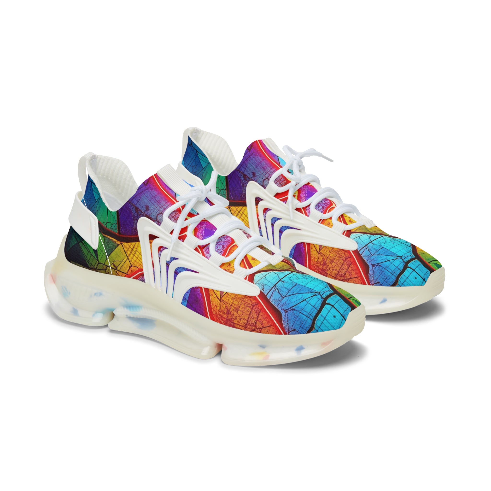 Women’s Mesh Sneakers — Vibrant Stained-Glass Athletic Shoes