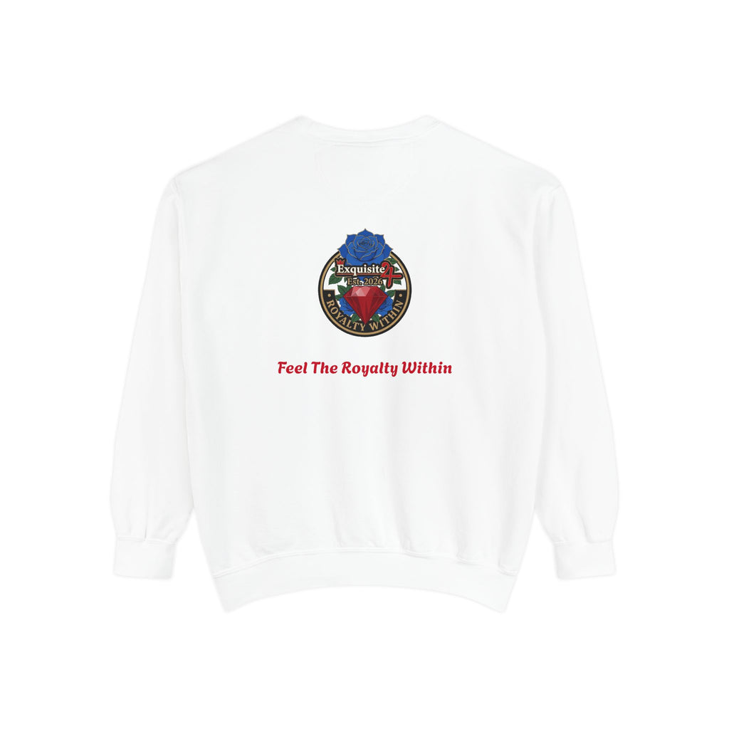Exquisite 'Feel The Royalty Within' Sweatshirt — Crown Emblem Garment-Dyed Crewneck