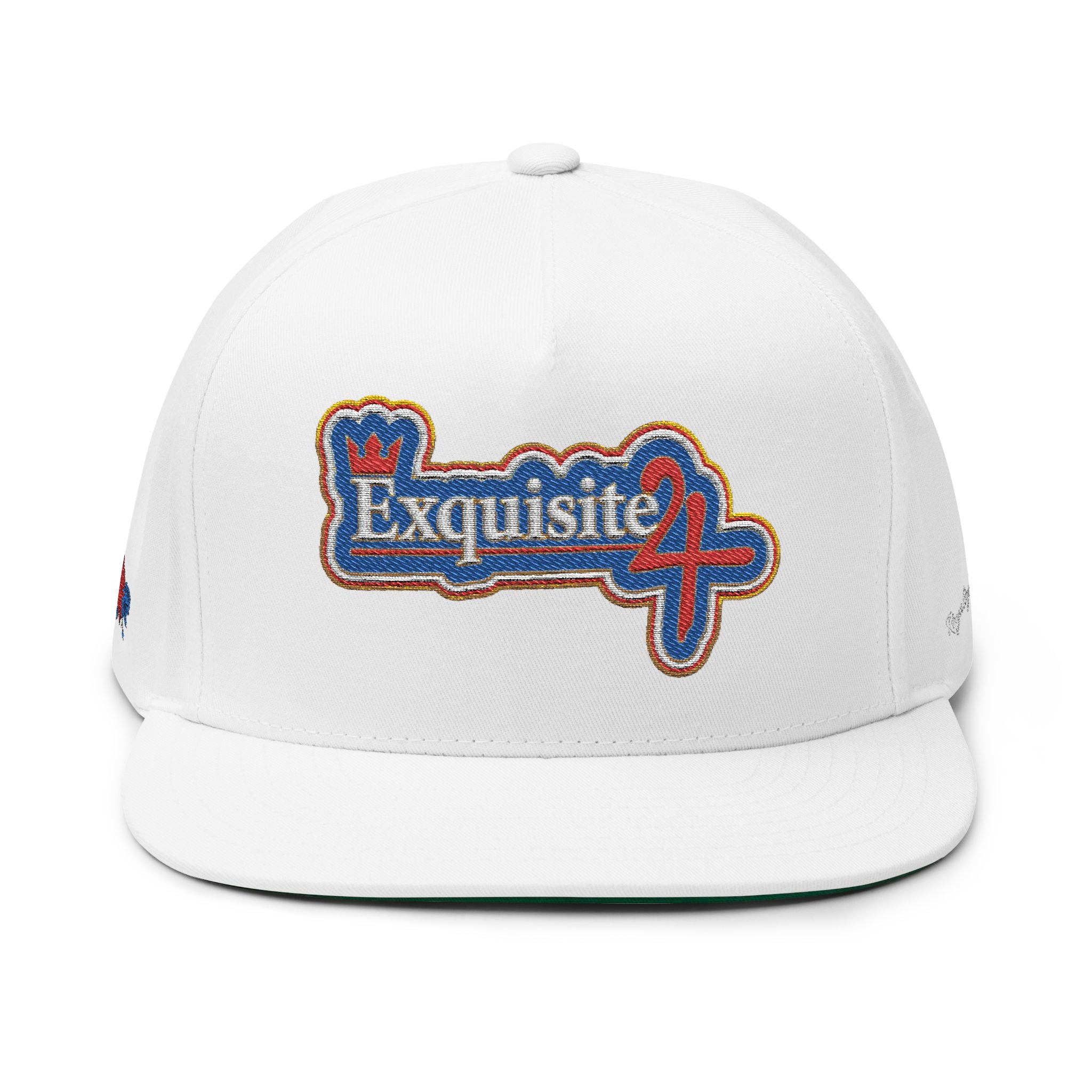 Exquisite 24 Embroidered Flat Bill Cap — Vintage Sports Logo Snapback