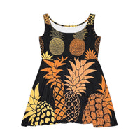 Pineapple Print Skater Dress — Tropical  Summer Dress