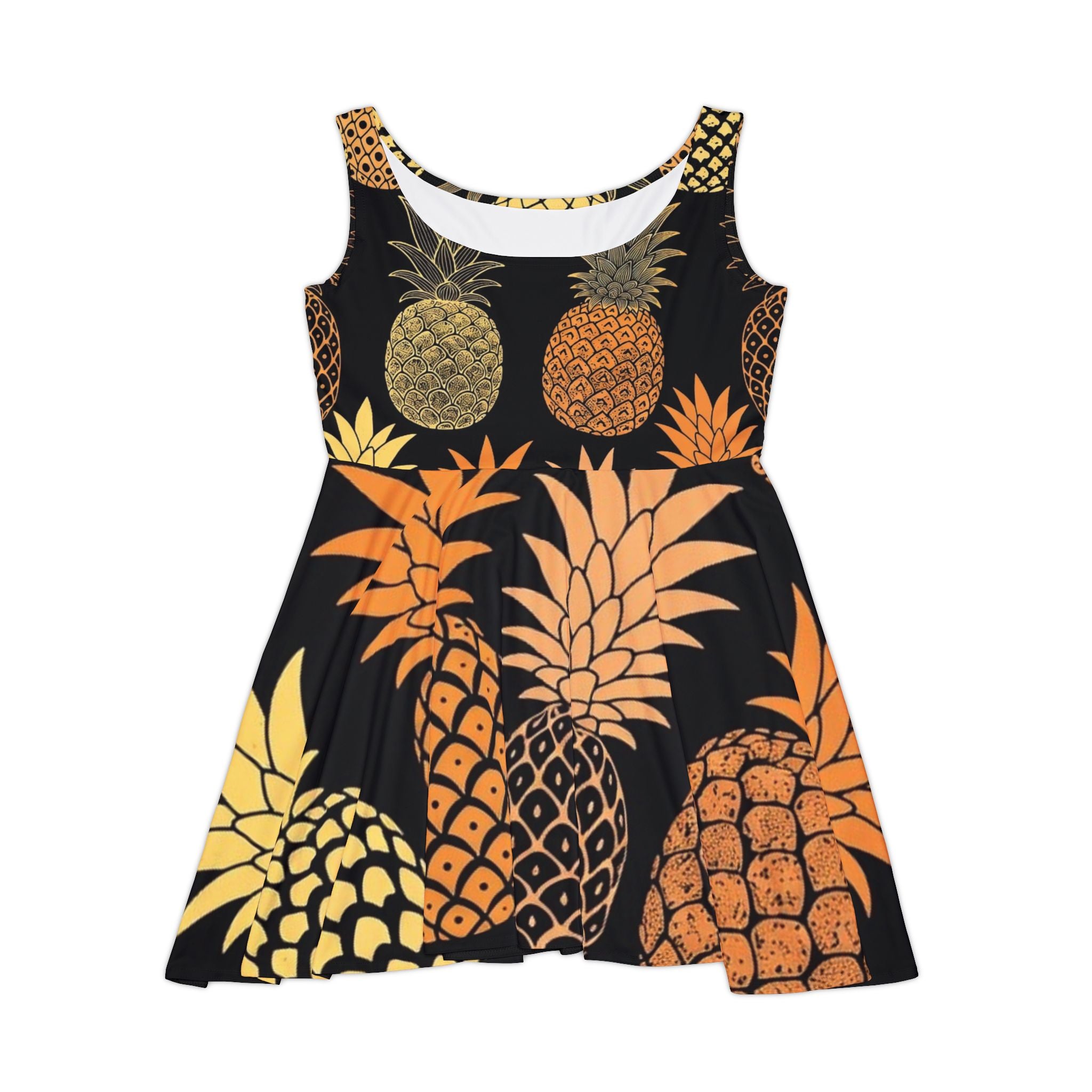 Pineapple Print Skater Dress — Tropical  Summer Dress