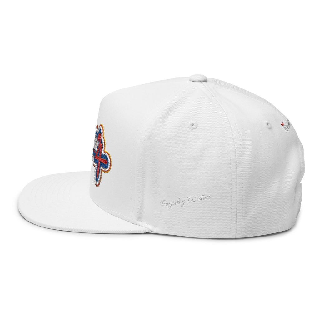 Exquisite 24 Embroidered Flat Bill Cap — Vintage Sports Logo Snapback