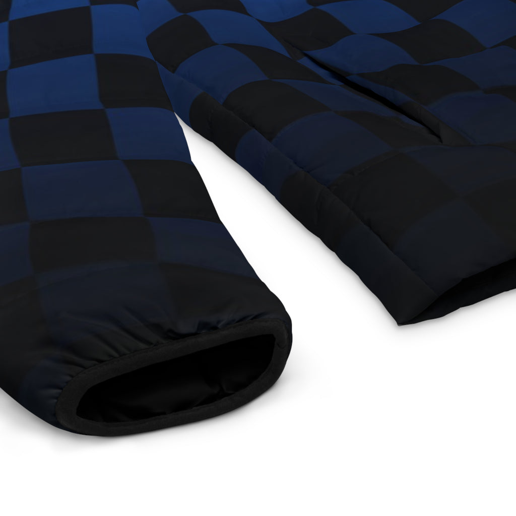 Blue Checkerboard Puffer Jacket
