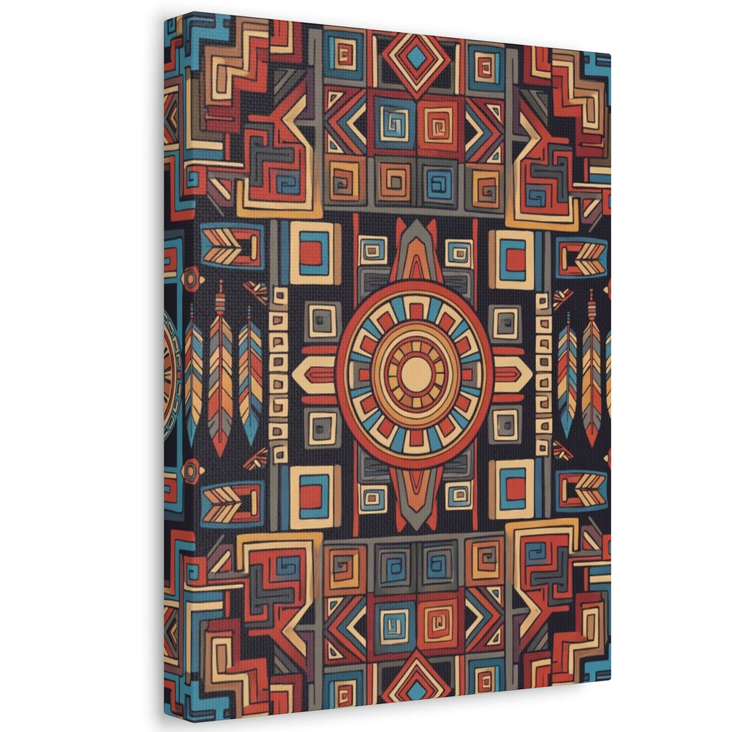 Southwestern Geometric Canvas Art — Tribal Mandala Wall Decor