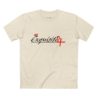 Cursive Exquisite 24 Red Accent Logo Graphic Tee