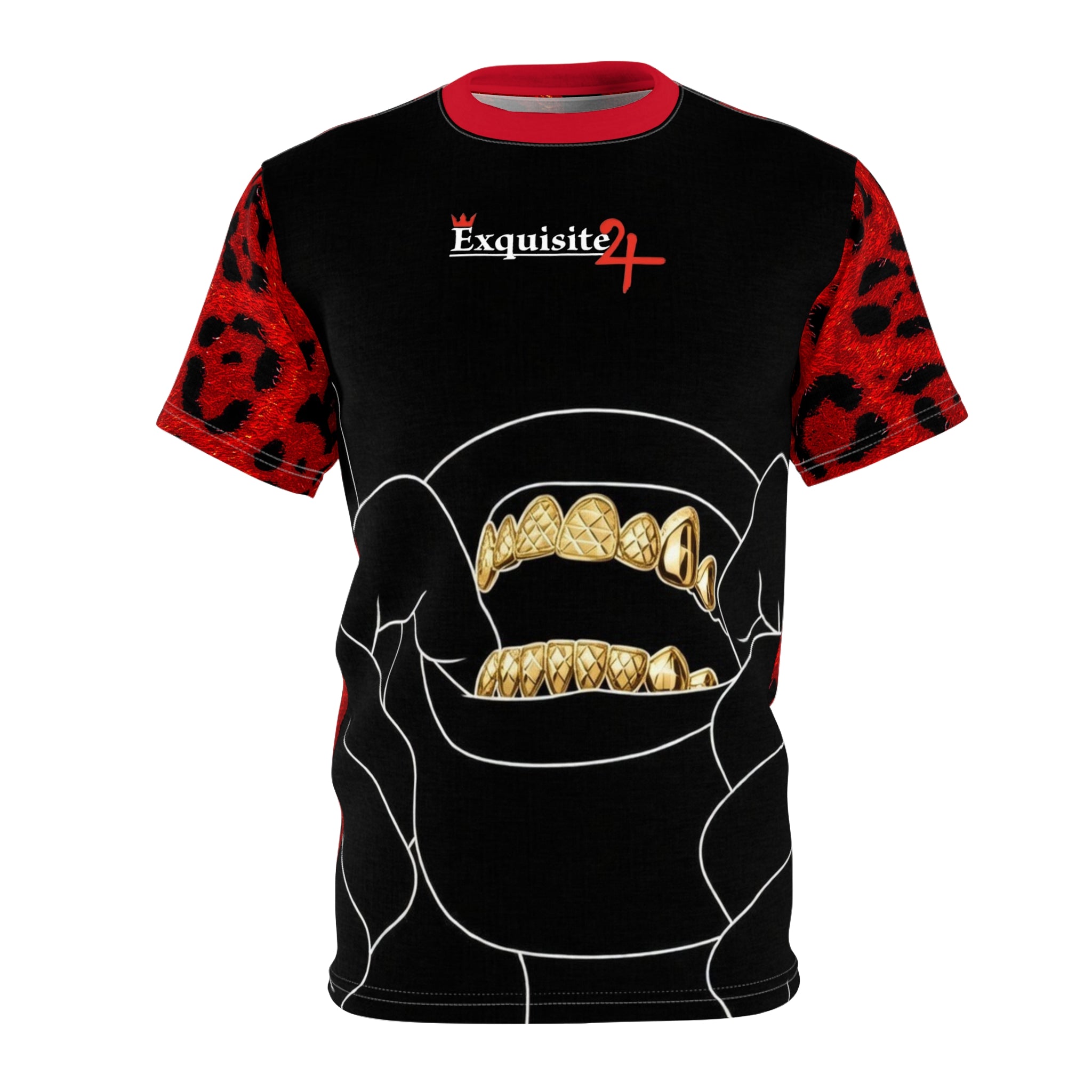 Red Leopard Gold Grillz Graphic Tee