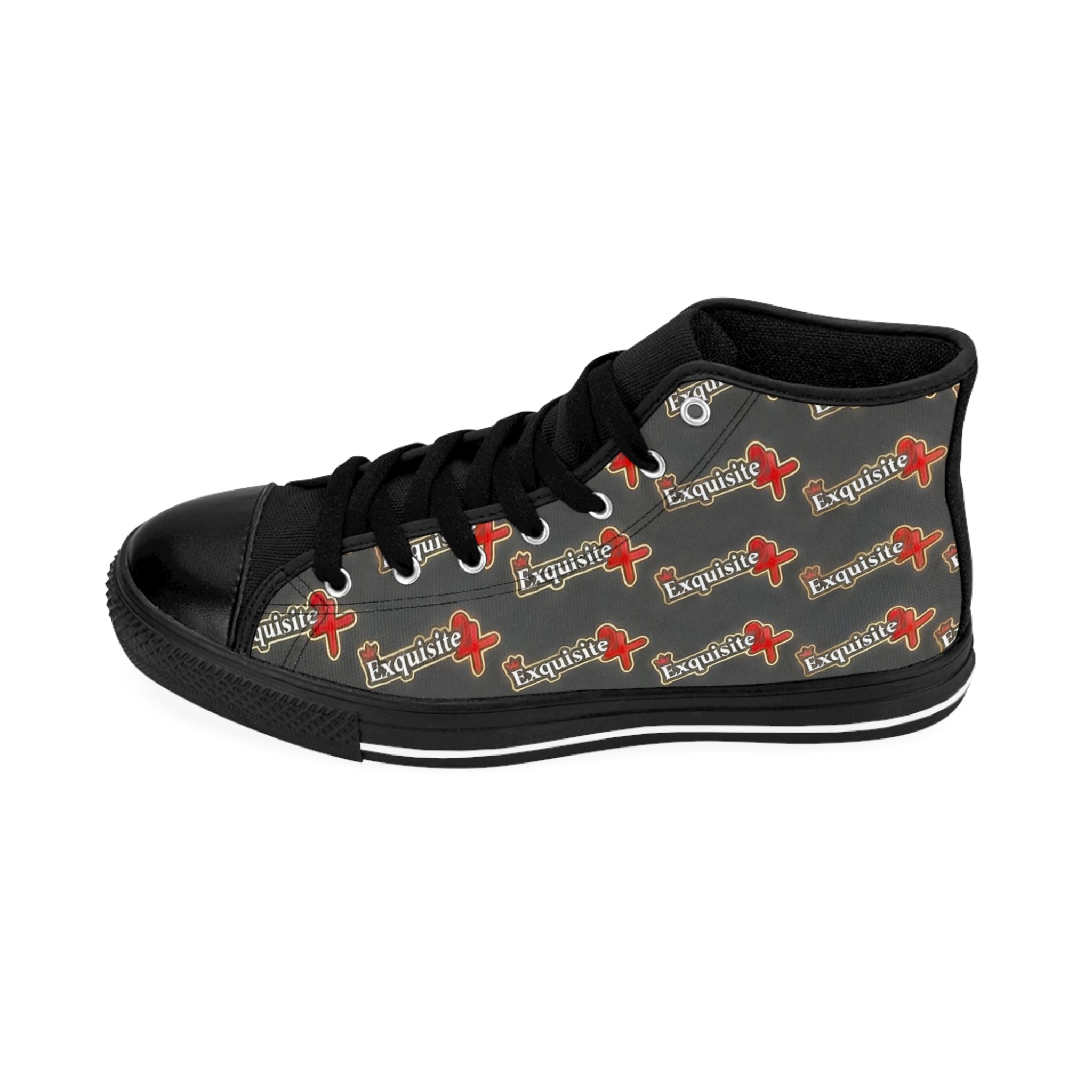 High-Top Sneakers — Retro Logo Pattern Men’s Classic Sneakers