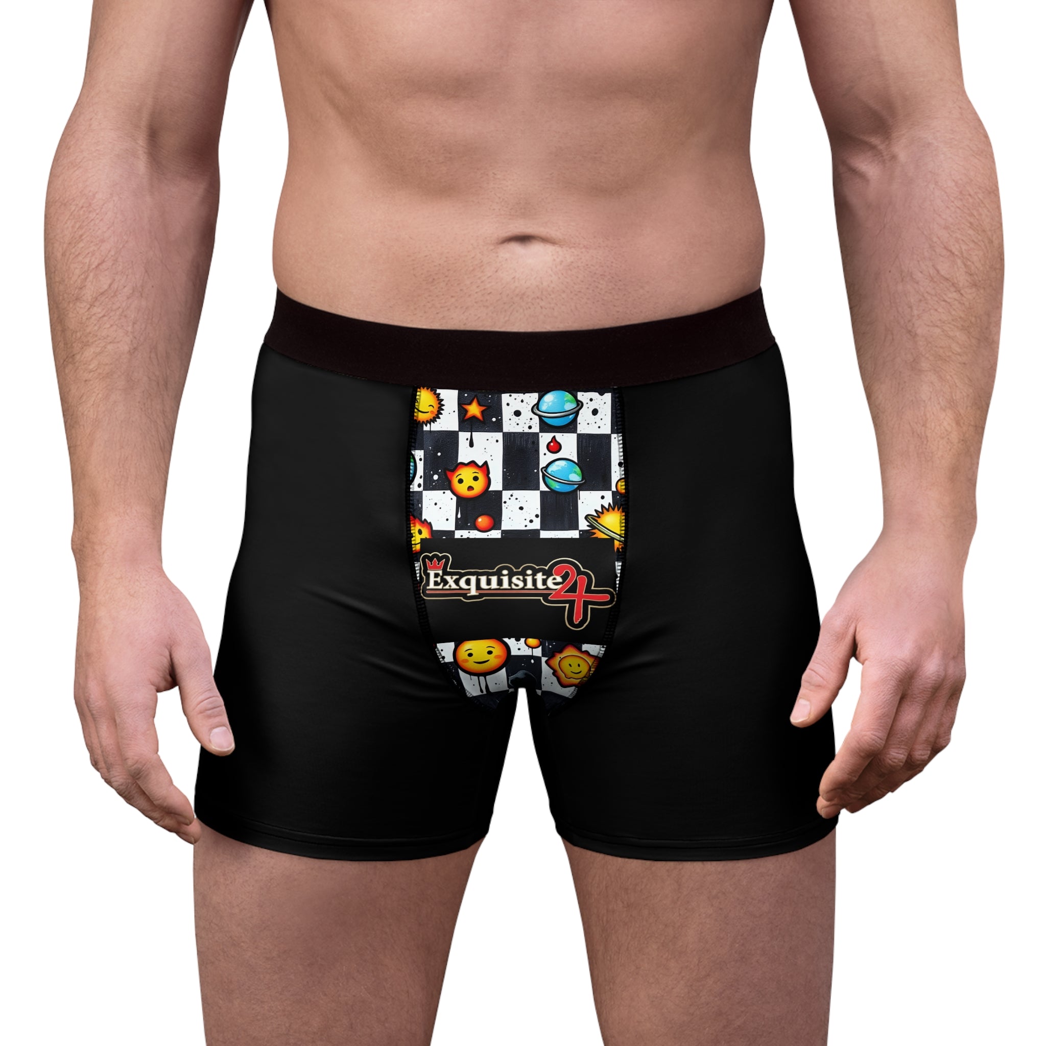 Exquisite 24 Emoji Checkerboard Boxer Briefs