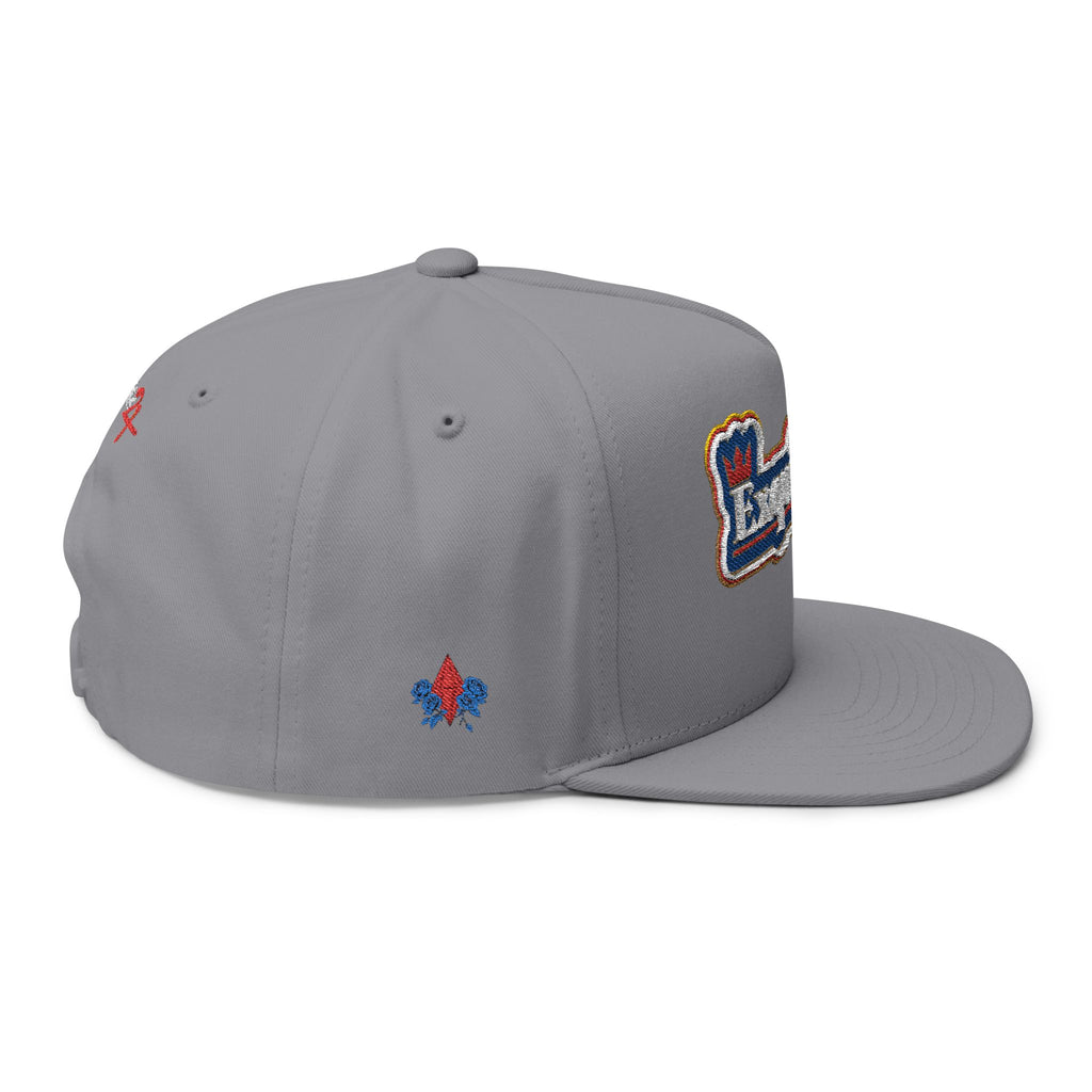 Exquisite 24 Embroidered Flat Bill Cap — Vintage Sports Logo Snapback