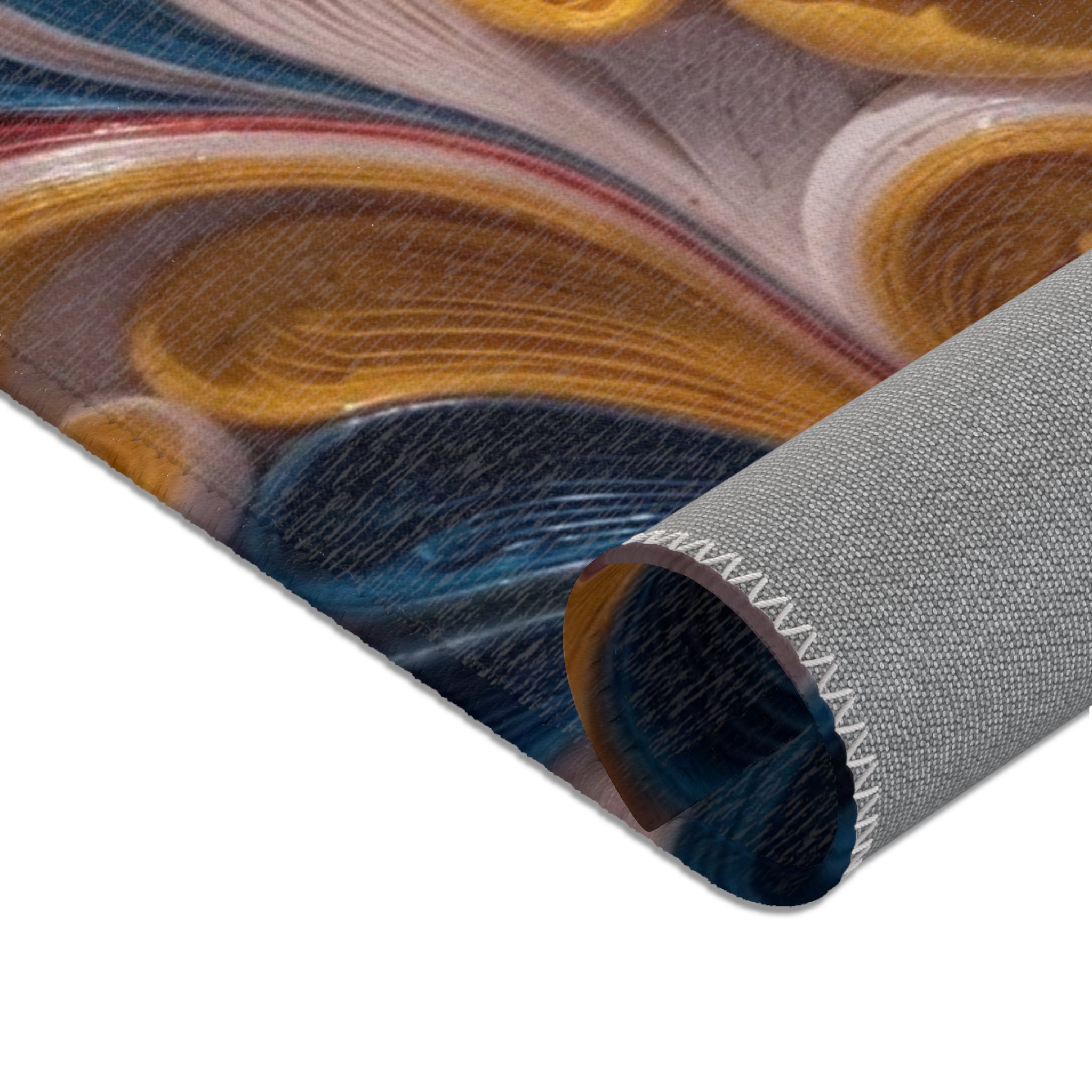 Abstract Floral Swirl Area Rug — Colorful Boho Decorative Accent Rug
