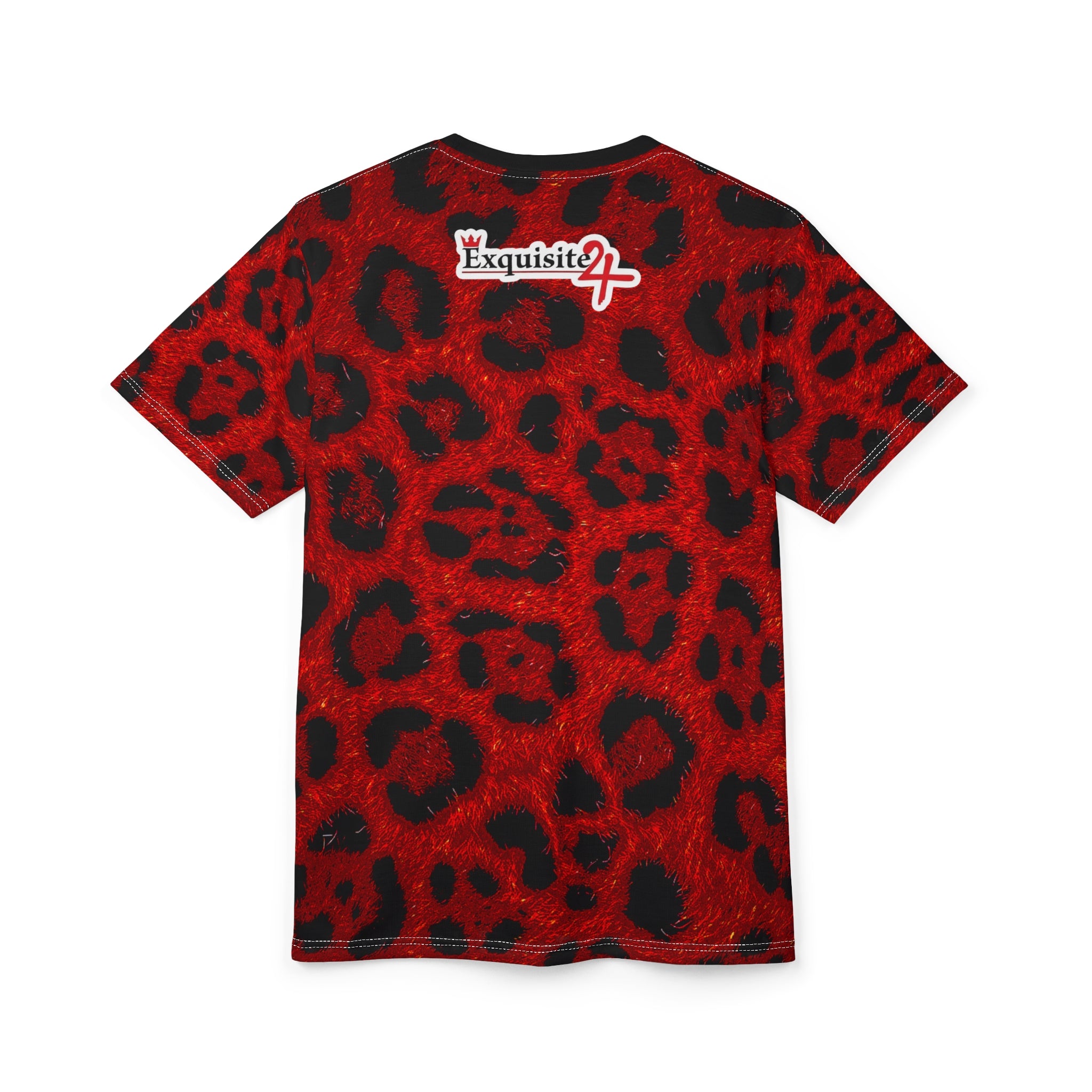 Exquisite 24 Legendary Graphic Tee — Red Leopard Sleeve All-Over Print