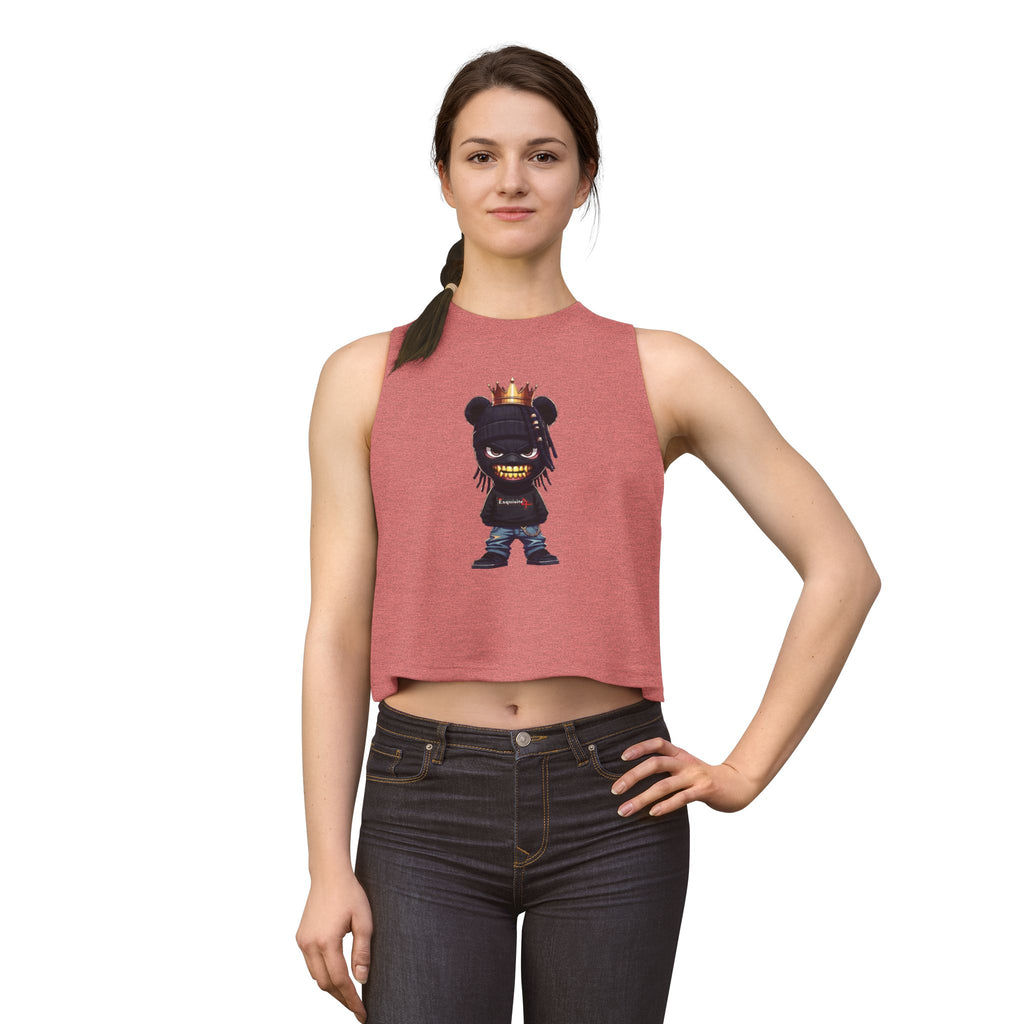 Women's Crop Top — Urban Bear King Graphic Crop Tank