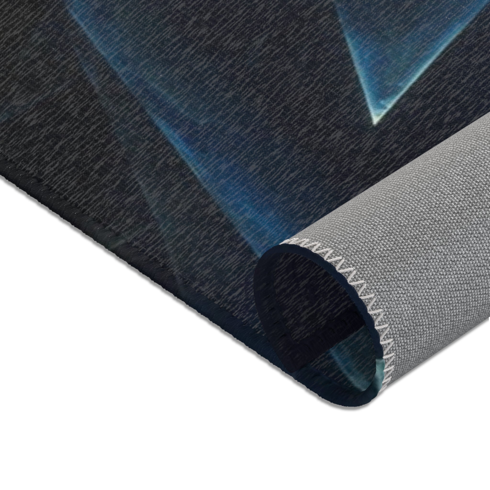 Geometric Blue Triangle Area Rug — Modern Abstract Accent Rug for Living Room & Bedroom