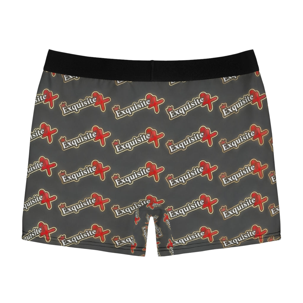 Exquisite 24 Boxer Briefs — Grey All-Over Logo Print