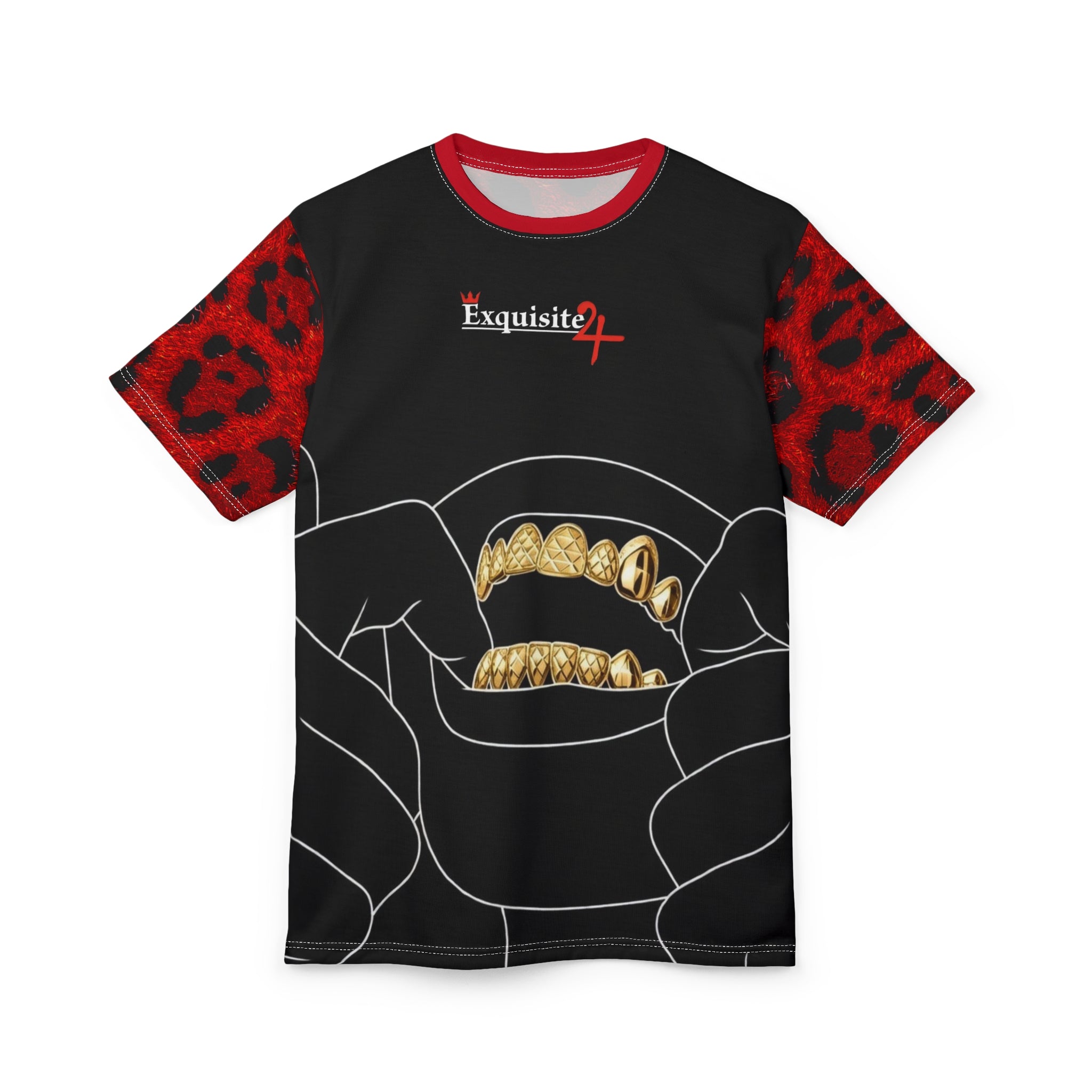 Red Leopard Gold Grillz Graphic Tee