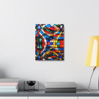 Stained Glass Abstract Stretched Canvas Print — Colorful Geometric Wall Art