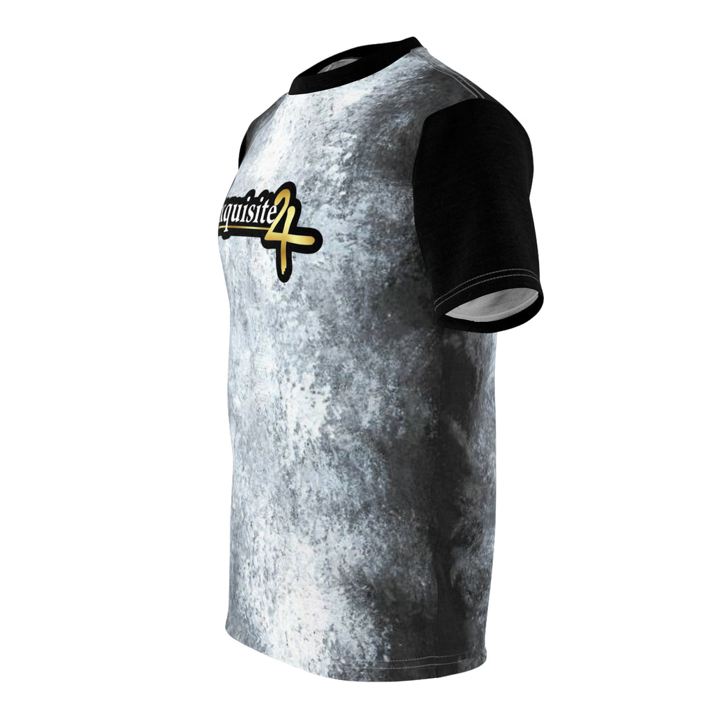 Exquisite 24 Logo Tee — Distressed Grey All-Over Print T-Shirt