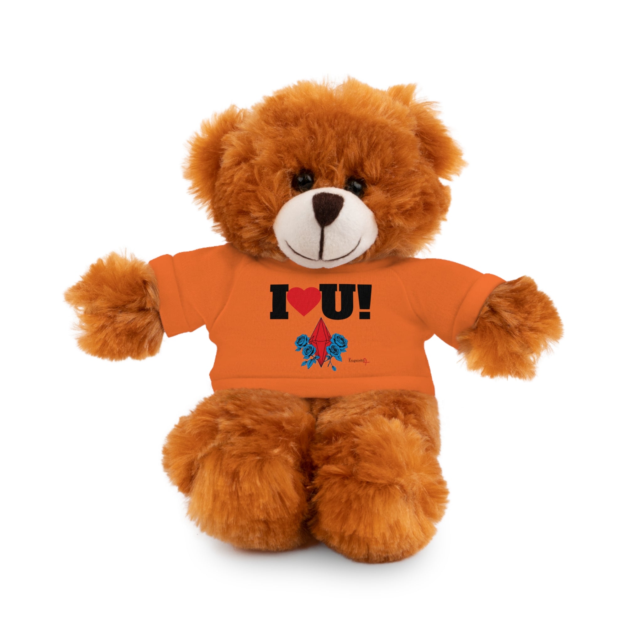 Plush Bear with Branded Tee – Red Diamond and Blue Roses Teddy