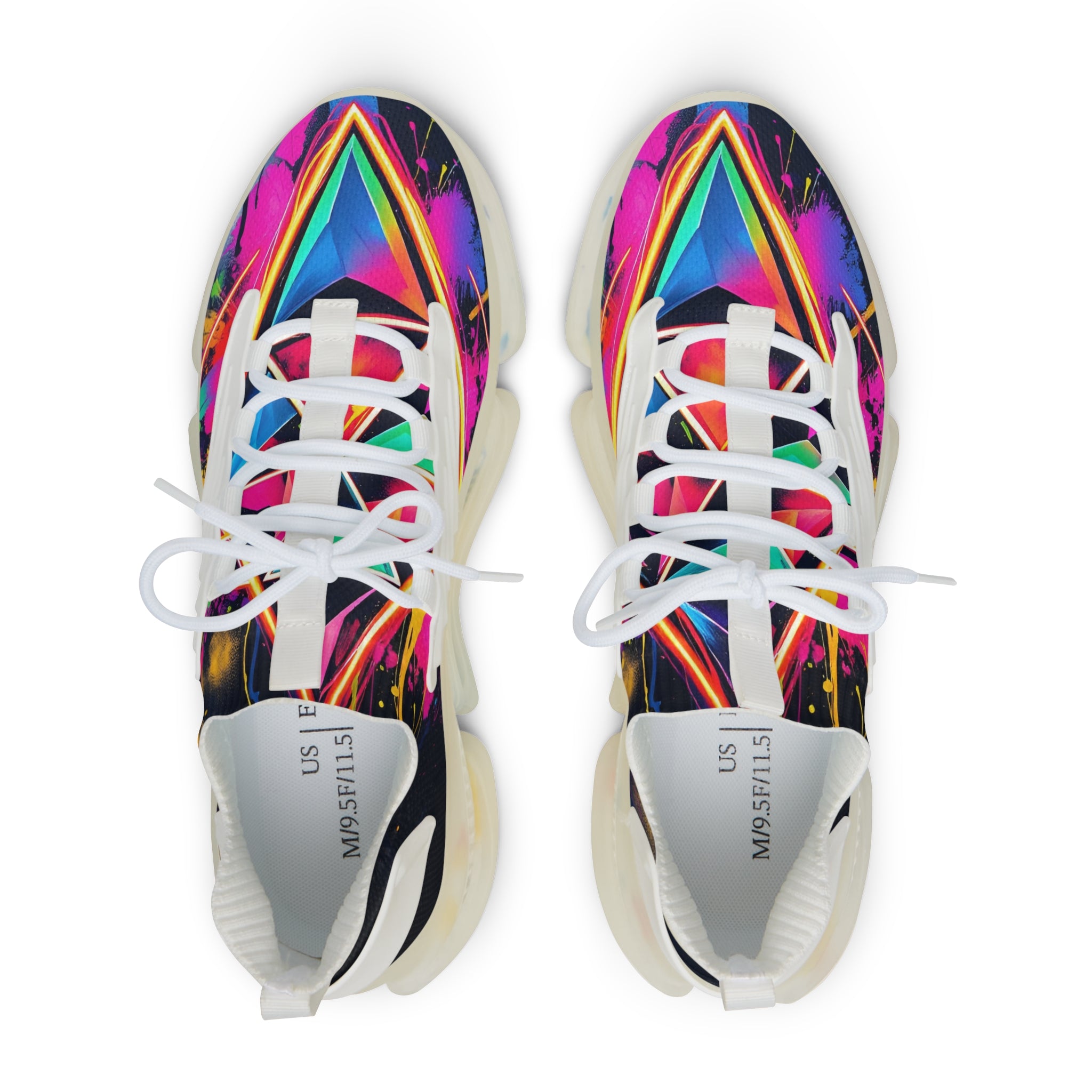 Men's Mesh Sneakers — Neon Abstract Galaxy Athletic Shoes