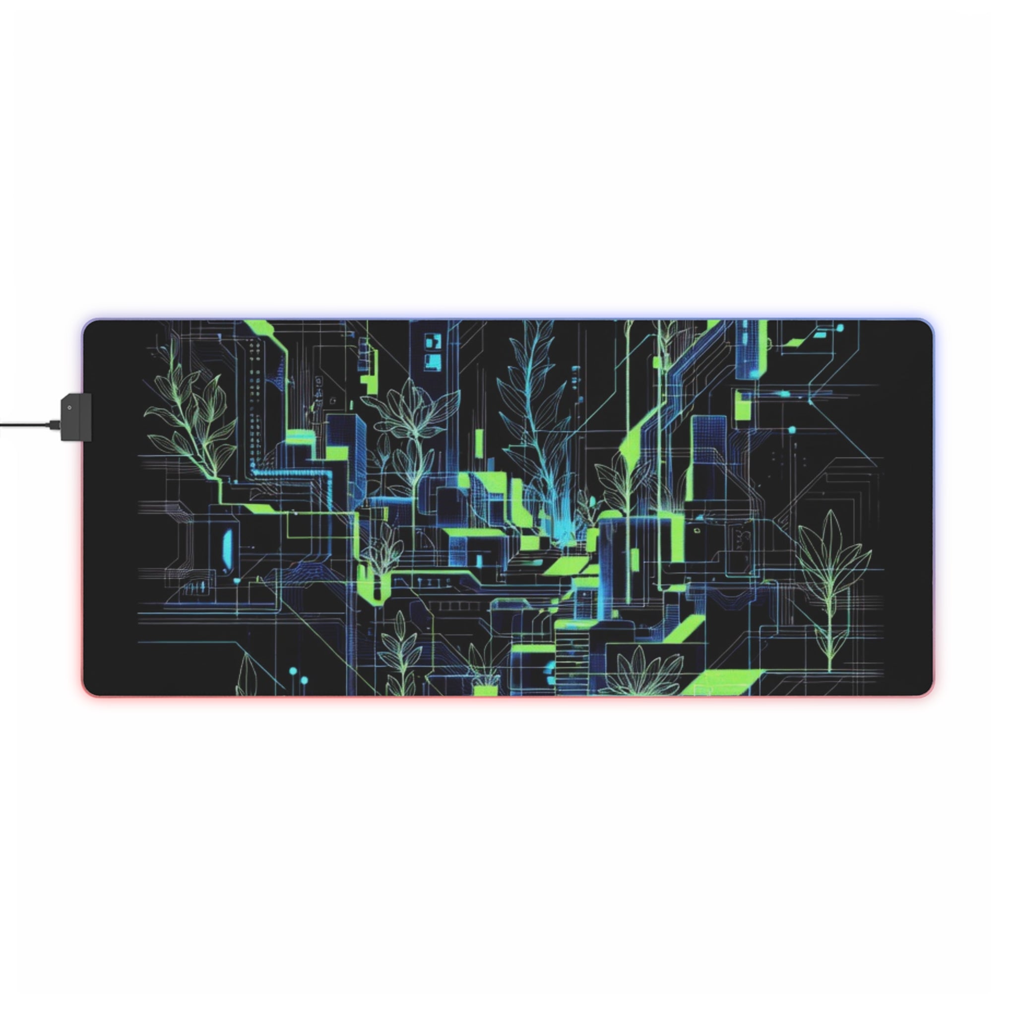 LED Gaming Mouse Pad — Cyber Circuit RGB Desk Mat