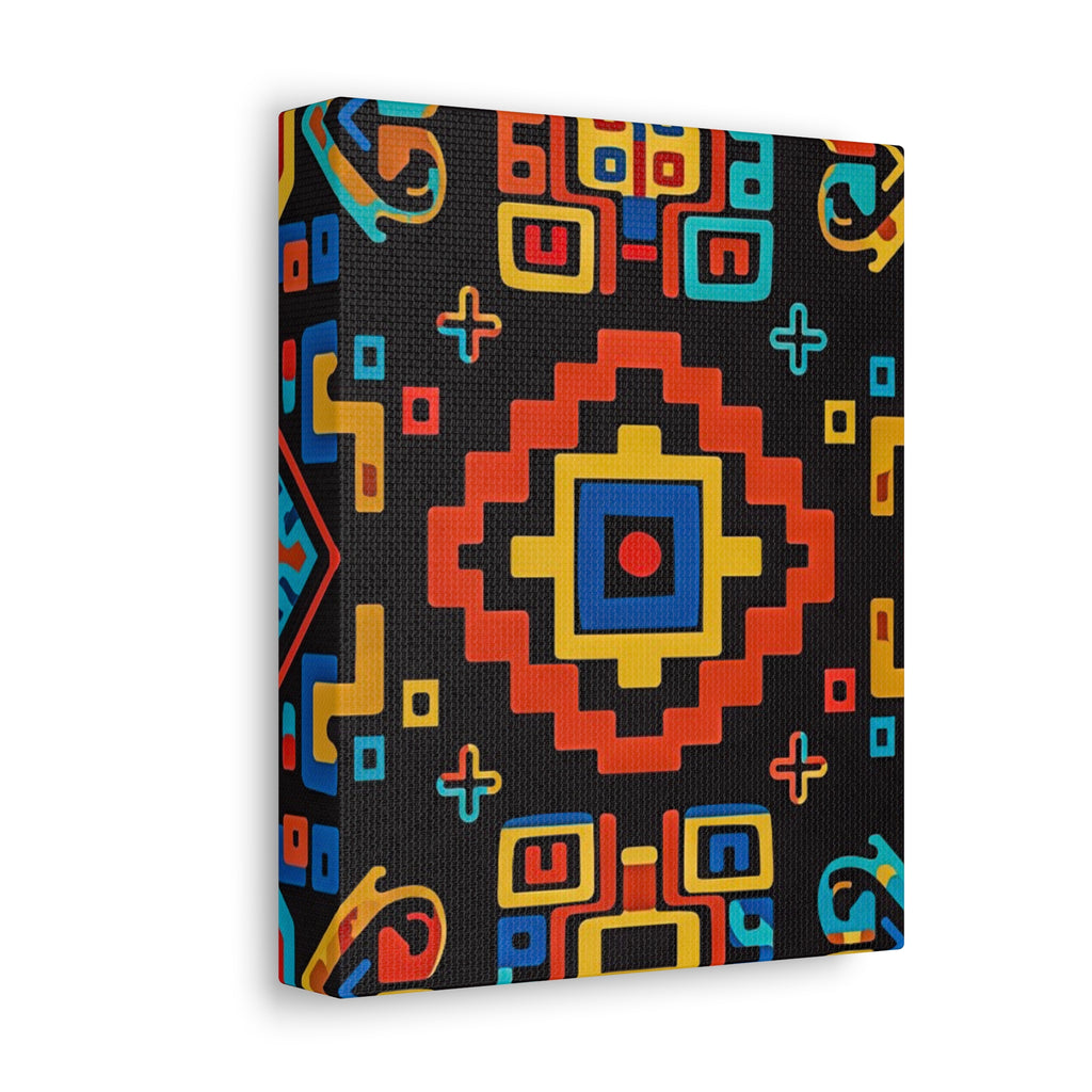Bold Geometric Aztec Stretched Canvas Wall Art